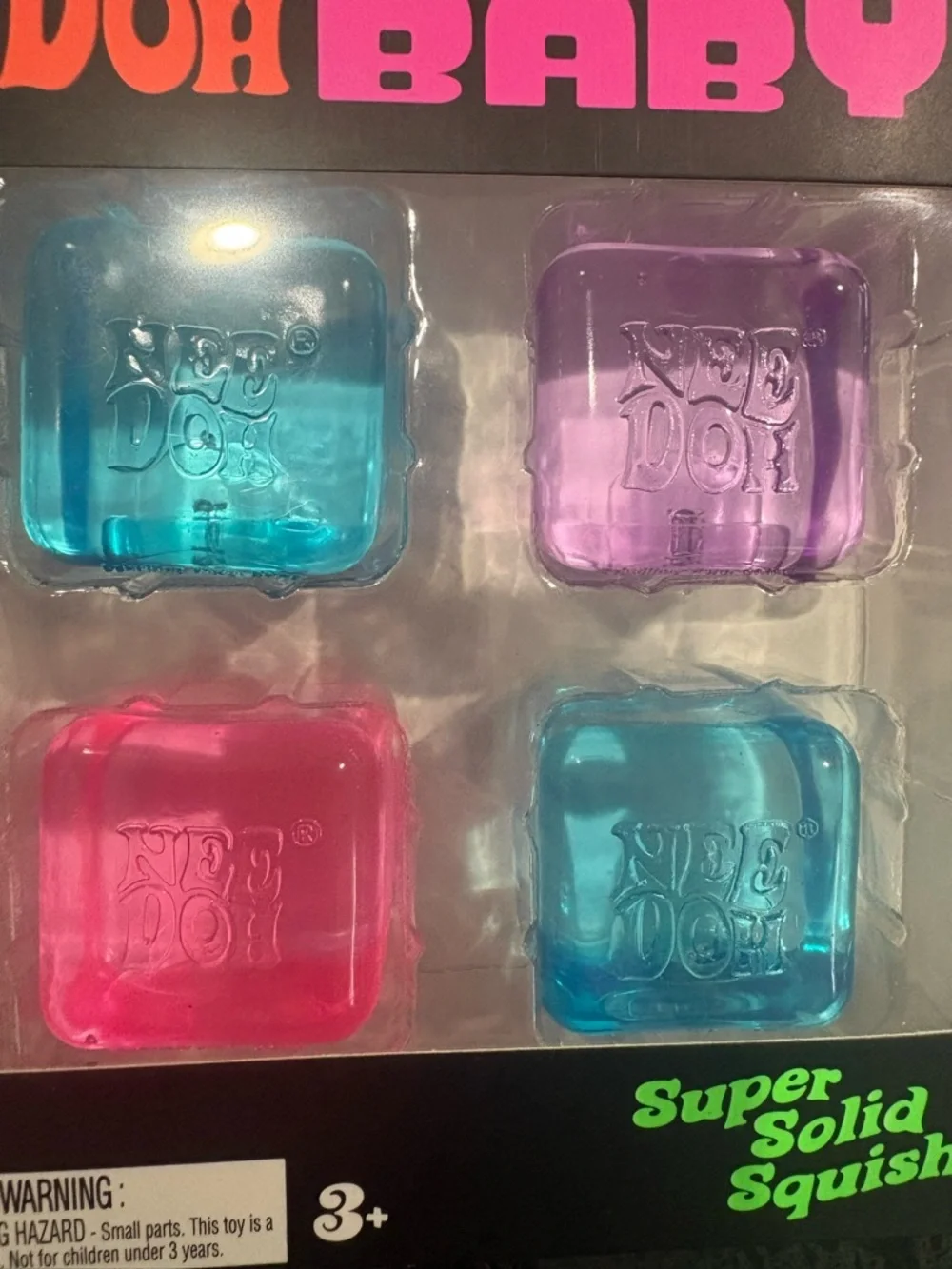 Nee Doh Nice Ice Baby Super Solid Squish Set - Blue, Purple, Pink, New in Box - Picture 2 of 7